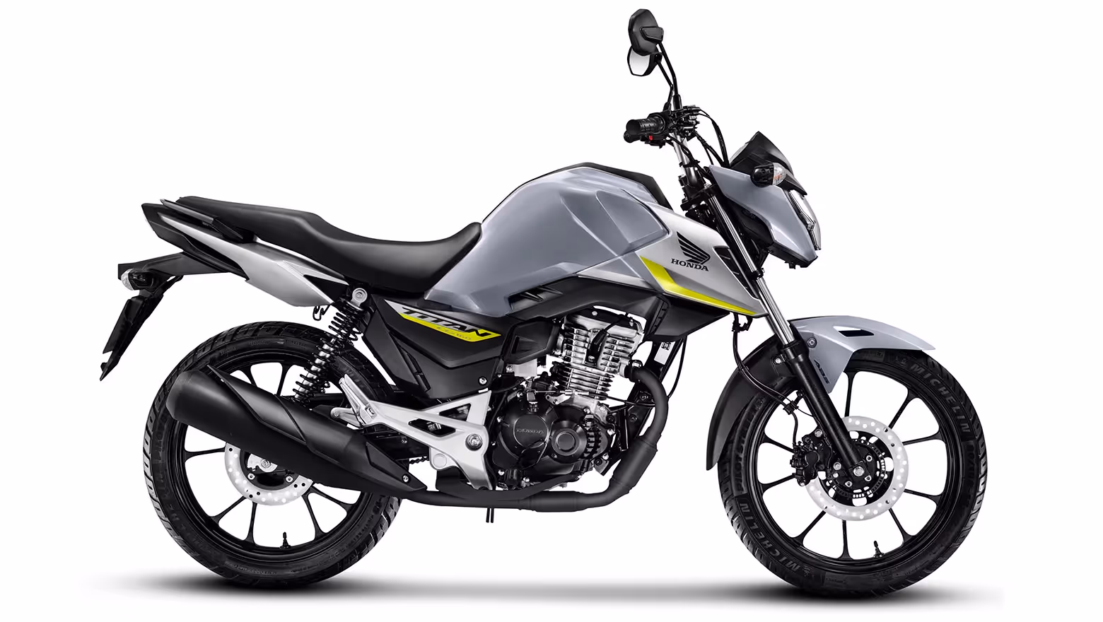 CG 160 Titan cinza vista lateral direita