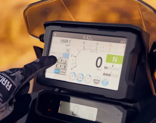 Painel TFT touchscreen da CRF 1100L Africa Twin Adventure Sports ES