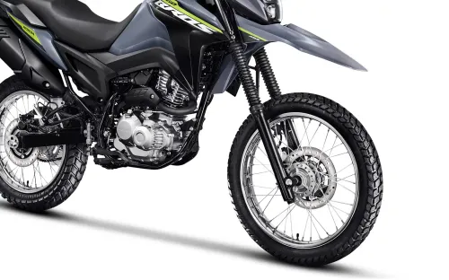 Detalhe da suspensão da NXR 160 Bros